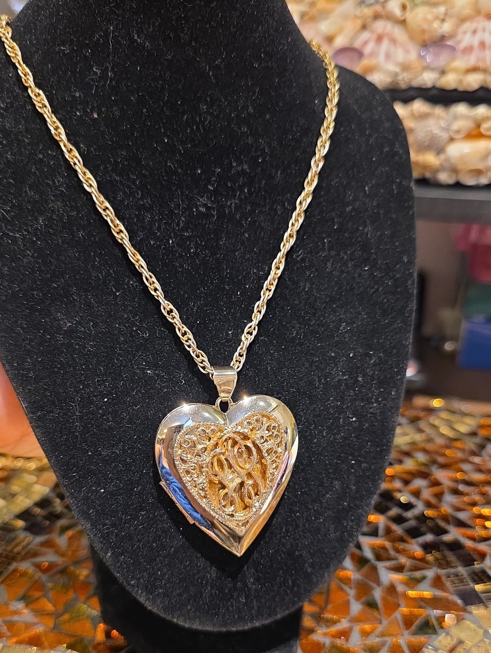 Vintage Gold Heart Locket Necklace